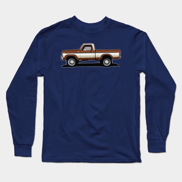 1979 Ford pick up truck, single cab shortbed, two tone. dent side truck. Long Sleeve T-Shirt by RBDesigns